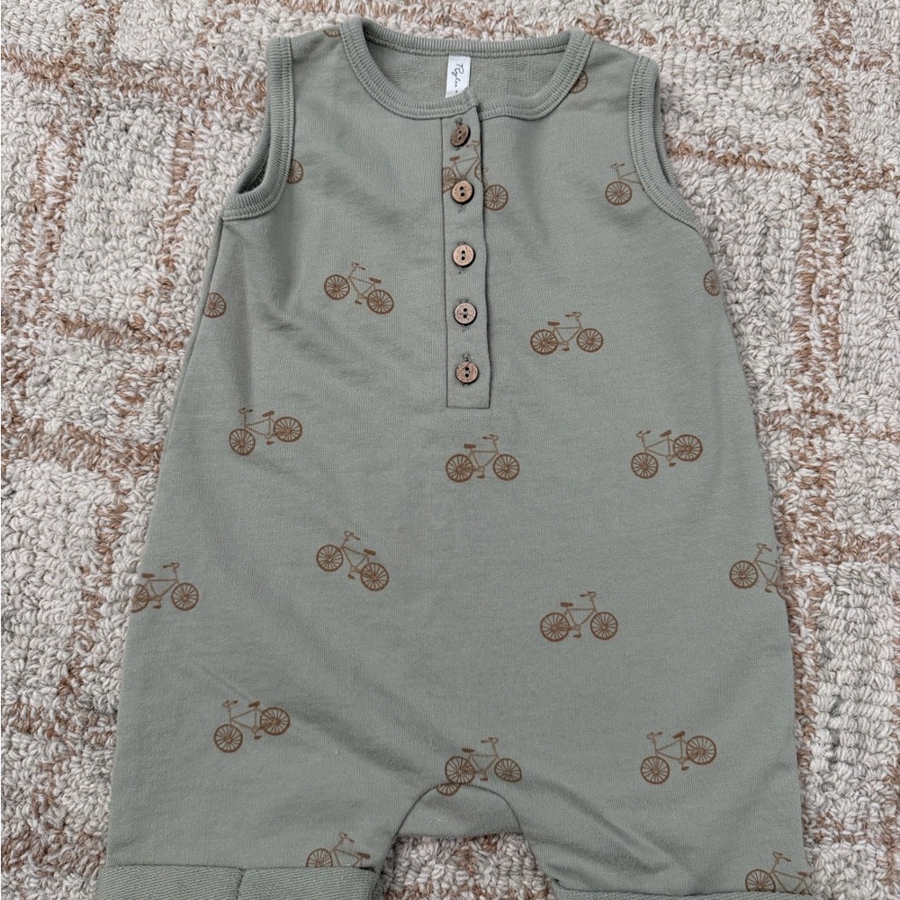 Rylee + Cru Baby Romper with Bicycle Print